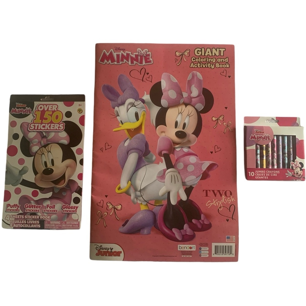 Disney Minnie Giant Coloring Book Sticker Book Jumbo Crayons